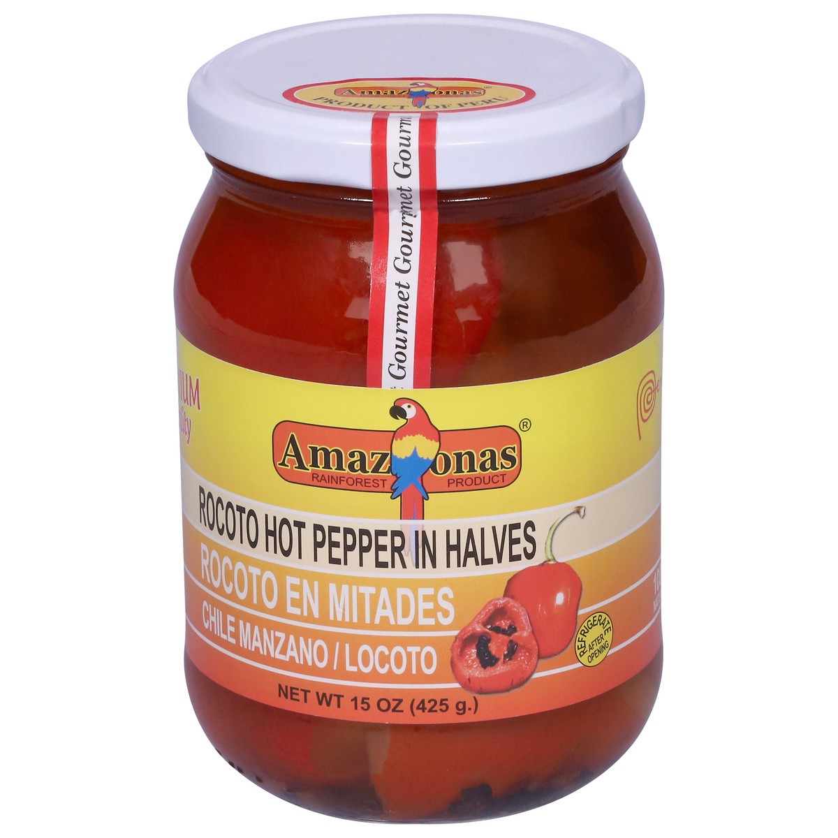 slide 13 of 13, Amazonas Rocoto Hot Pepper in Halves 15 oz, 15 oz