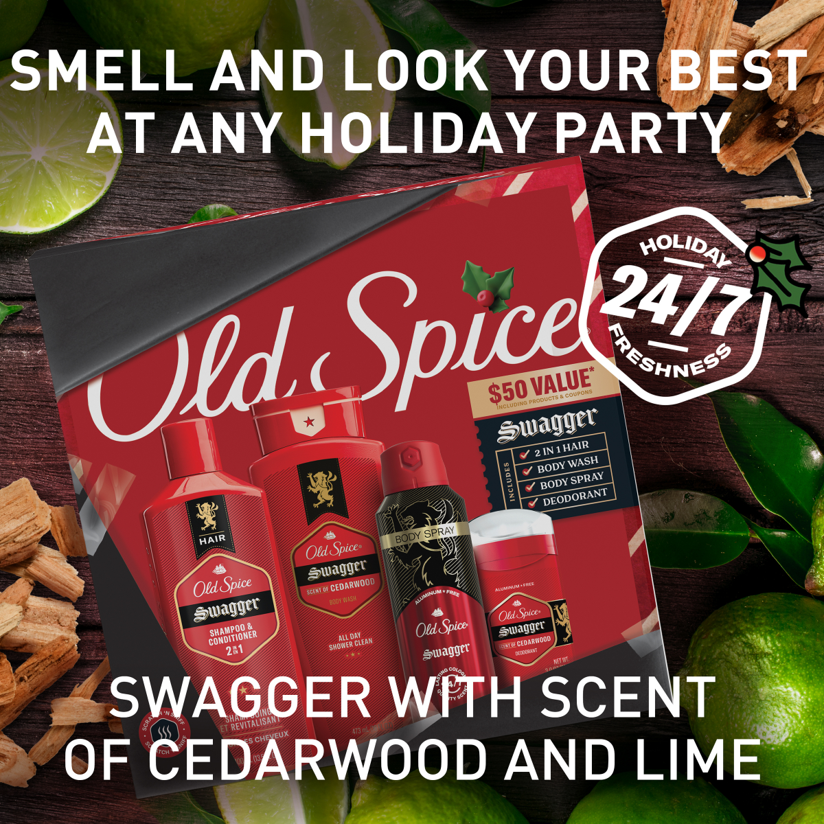 slide 4 of 25, Old Spice Holiday Men Gift Set Swagger, 1 ct