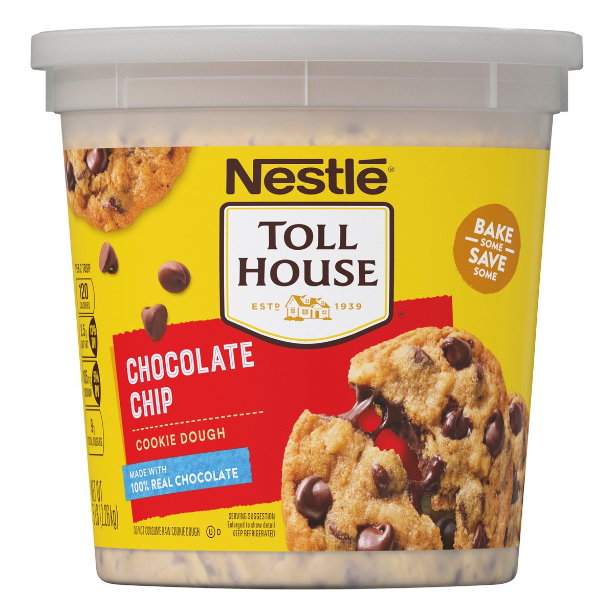 slide 1 of 8, Toll House Chocolate Chip Cookie Dough, 5 lb