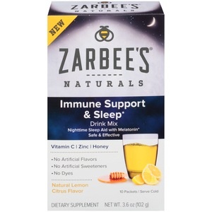 slide 1 of 1, Zarbee's Naturals Naturals Immune Support & Sleep Lemon Drink Mix, 10ct, 10 ct