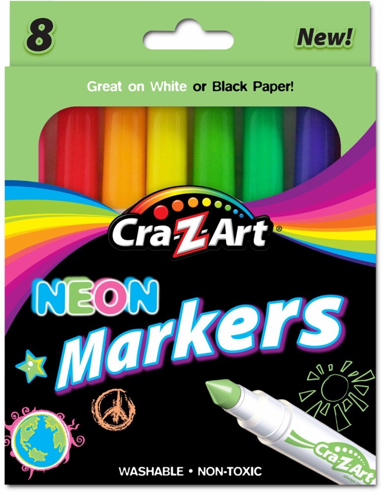 slide 1 of 1, Cra-Z-Art Super Bright Neon Markers, 8 ct