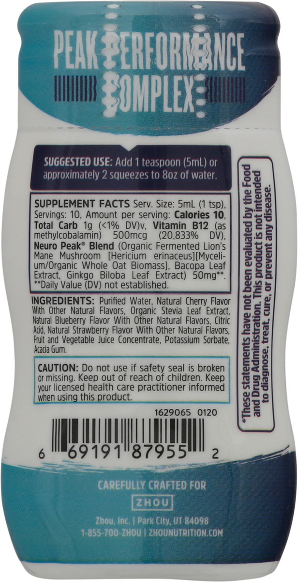 slide 2 of 12, Zhou Neuro-Peak Berry Nutrient-Infused Water Enhancer 1.69 fl oz Bottle, 1.69 fl oz