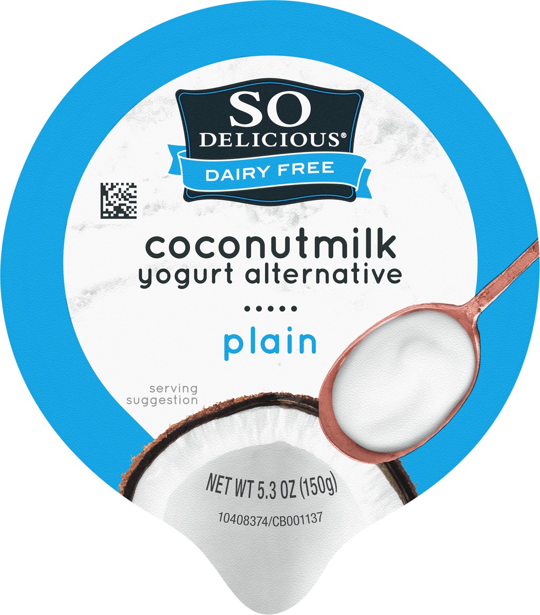 slide 11 of 13, So Delicious Dairy Free Coconut Milk Yogurt Alternative, Plain, Vegan, Gluten Free, Non-GMO, Creamy Plant Based Yogurt Alternative, 5.3 oz Container, 5.3 oz