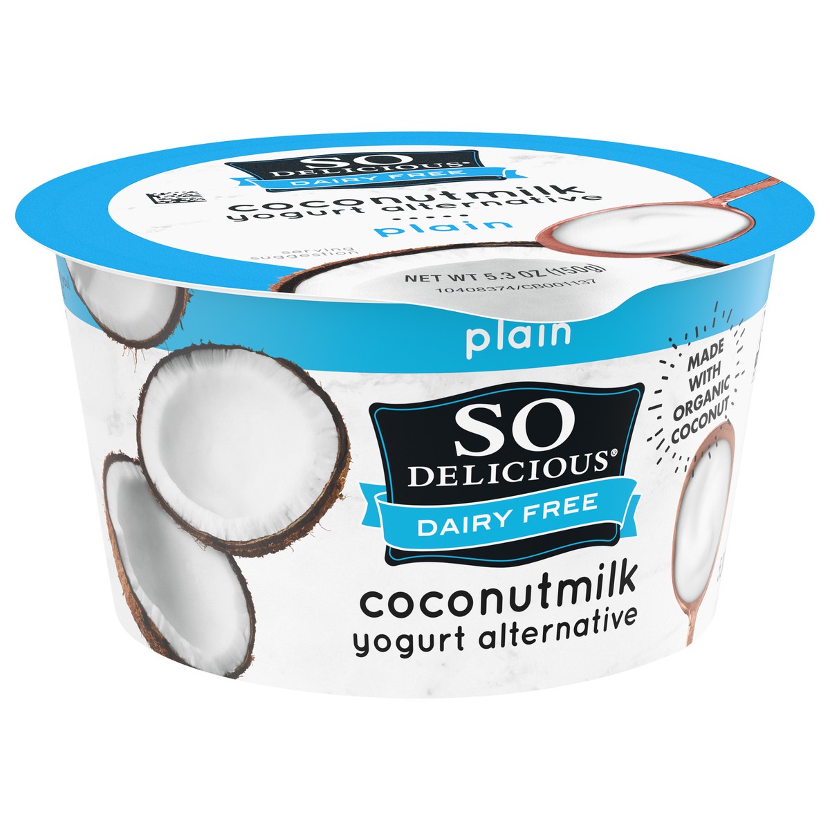 slide 13 of 13, So Delicious Dairy Free Coconut Milk Yogurt Alternative, Plain, Vegan, Gluten Free, Non-GMO, Creamy Plant Based Yogurt Alternative, 5.3 oz Container, 5.3 oz