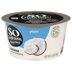 So Delicious Coconut Milk Yogurt Alternative, Plain, Vegan, Gluten Free, 5.3 oz Container