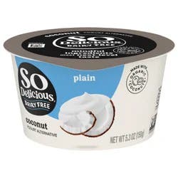 So Delicious Coconut Milk Yogurt Alternative, Plain, Vegan, Gluten Free, 5.3 oz Container