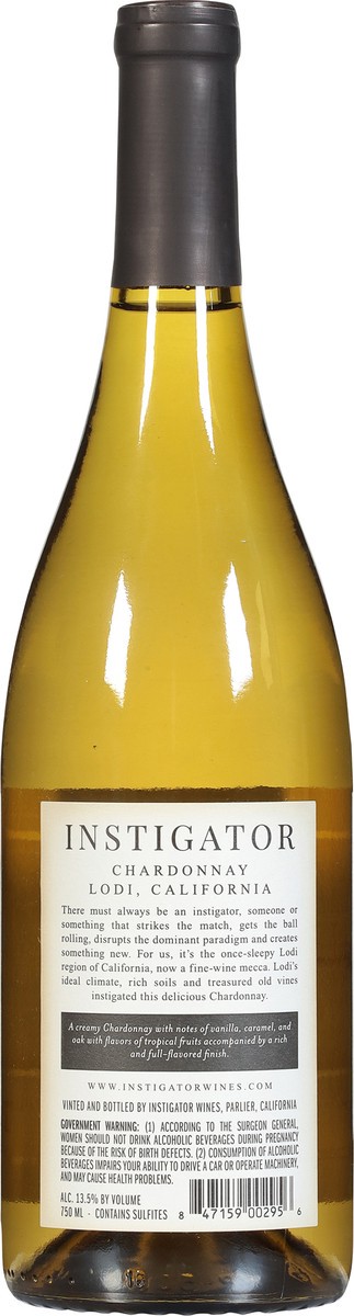 slide 8 of 9, Instigator Lodi Chardonnay 750 ml, 750 ml