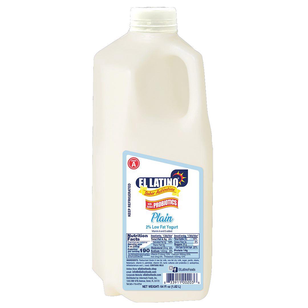 slide 1 of 1, El Latino Sabor Autentico Sweetened Plain Yogurt - 64 oz, 64 oz