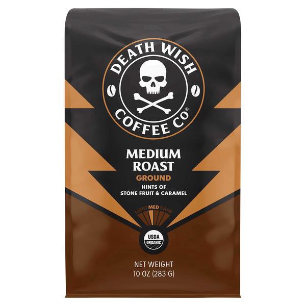 slide 1 of 1, Death Wish Coffee Company Death Wish Coffee Co. Medium Roast Organic Ground Coffee - 10 oz, 10 oz