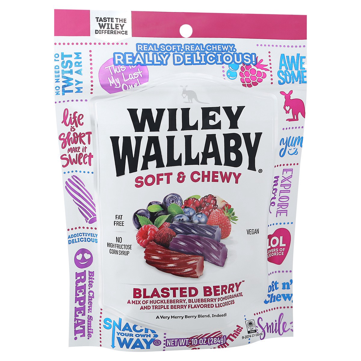 slide 3 of 9, Wiley Wallaby Soft & Chewy Blasted Berry Licorice 10 oz, 10 oz