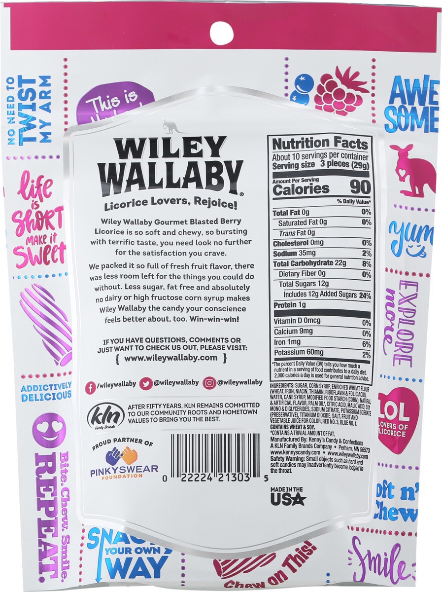 slide 5 of 9, Wiley Wallaby Soft & Chewy Blasted Berry Licorice 10 oz, 10 oz