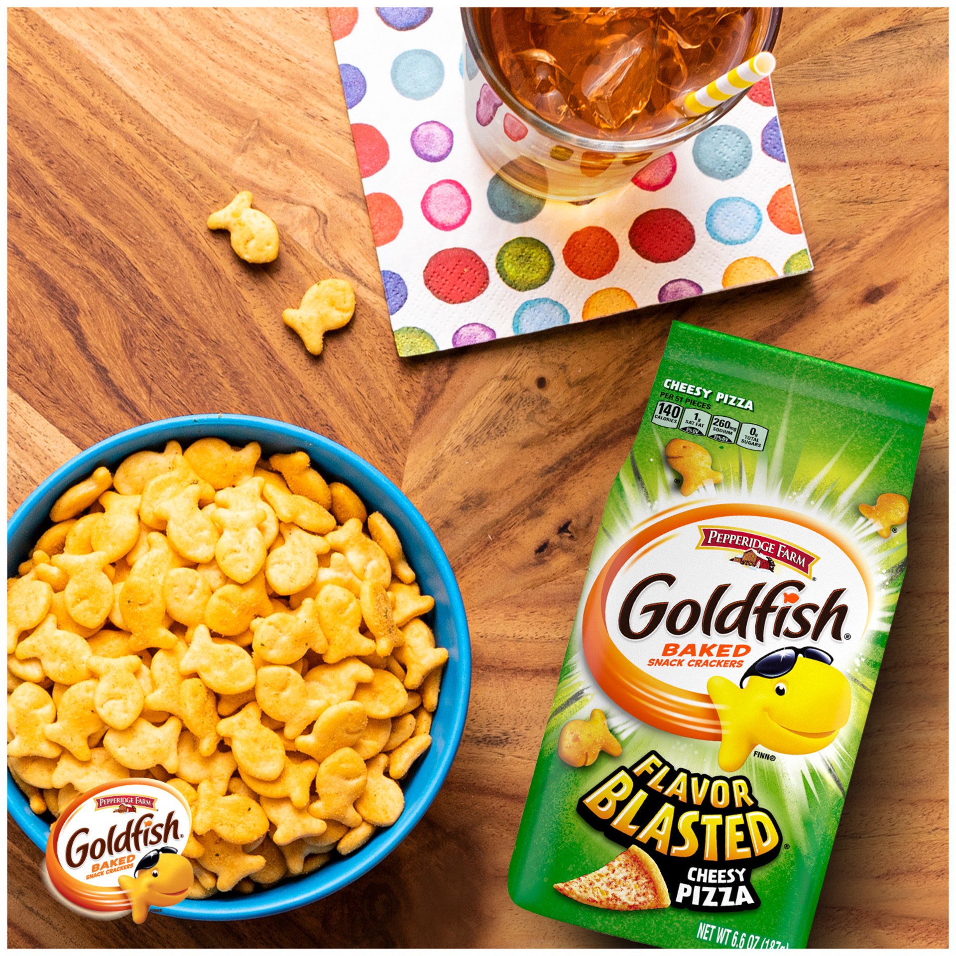 slide 5 of 9, Goldfish Flavor Blasted Xtra Cheesy Pizza Crackers, 6.6 oz. Bag, 6.6 oz