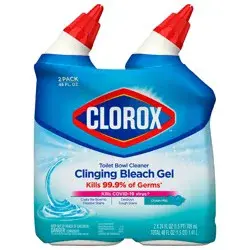 Clorox Ocean Mist Toilet Bowl Cleaner Clinging Bleach Gel - 48 fl oz/2ct