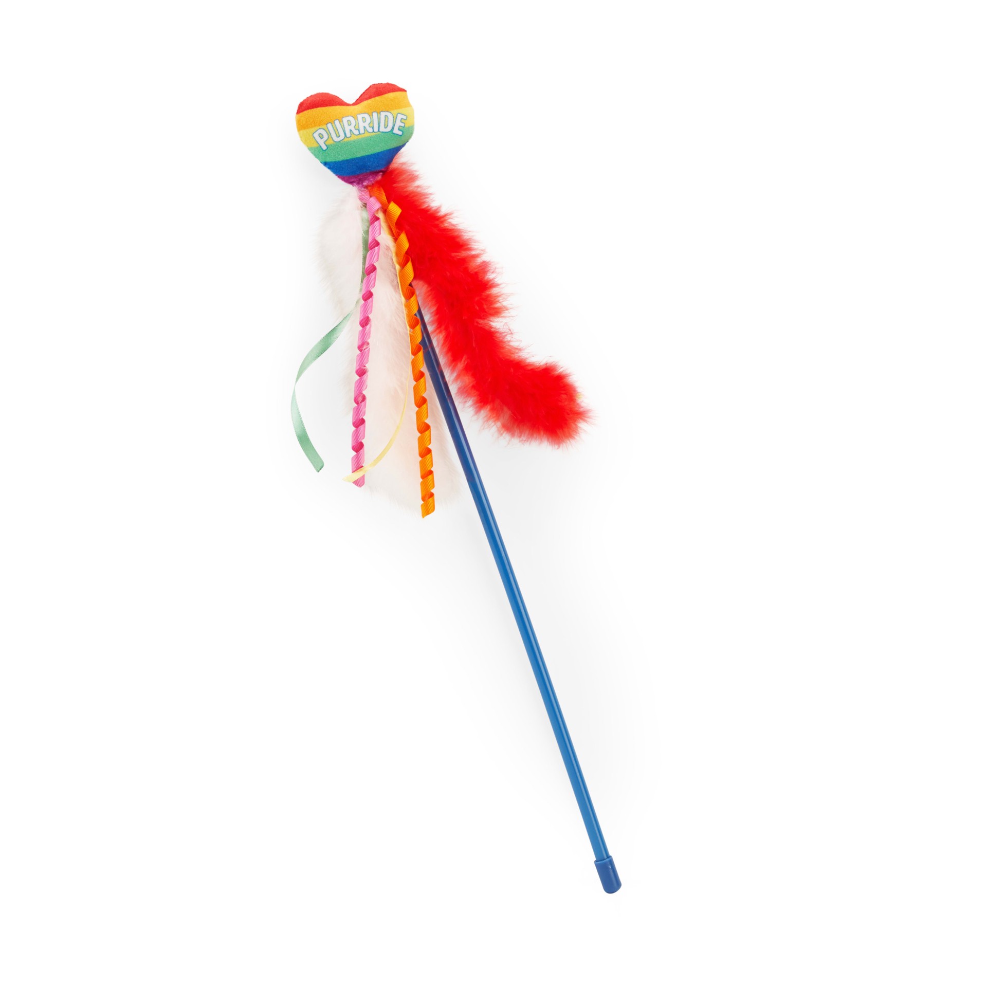 slide 1 of 1, YOULY Rainbow Heart Cat Teaser Toy, Large, LG
