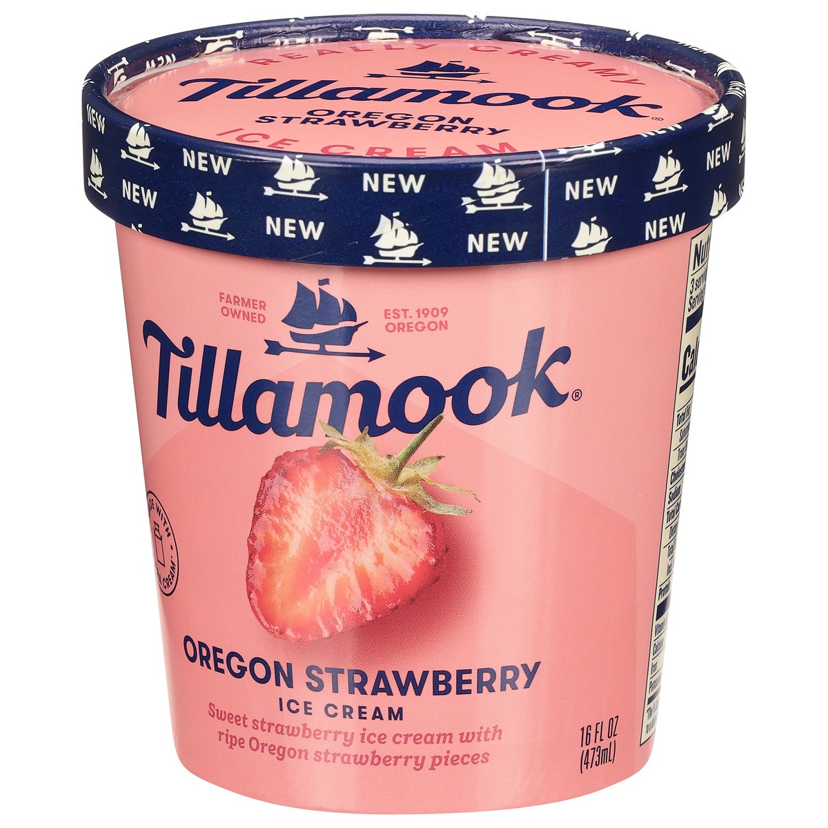 slide 3 of 13, Tillamook Oregon Strawberry Ice Cream 16 fl oz, 