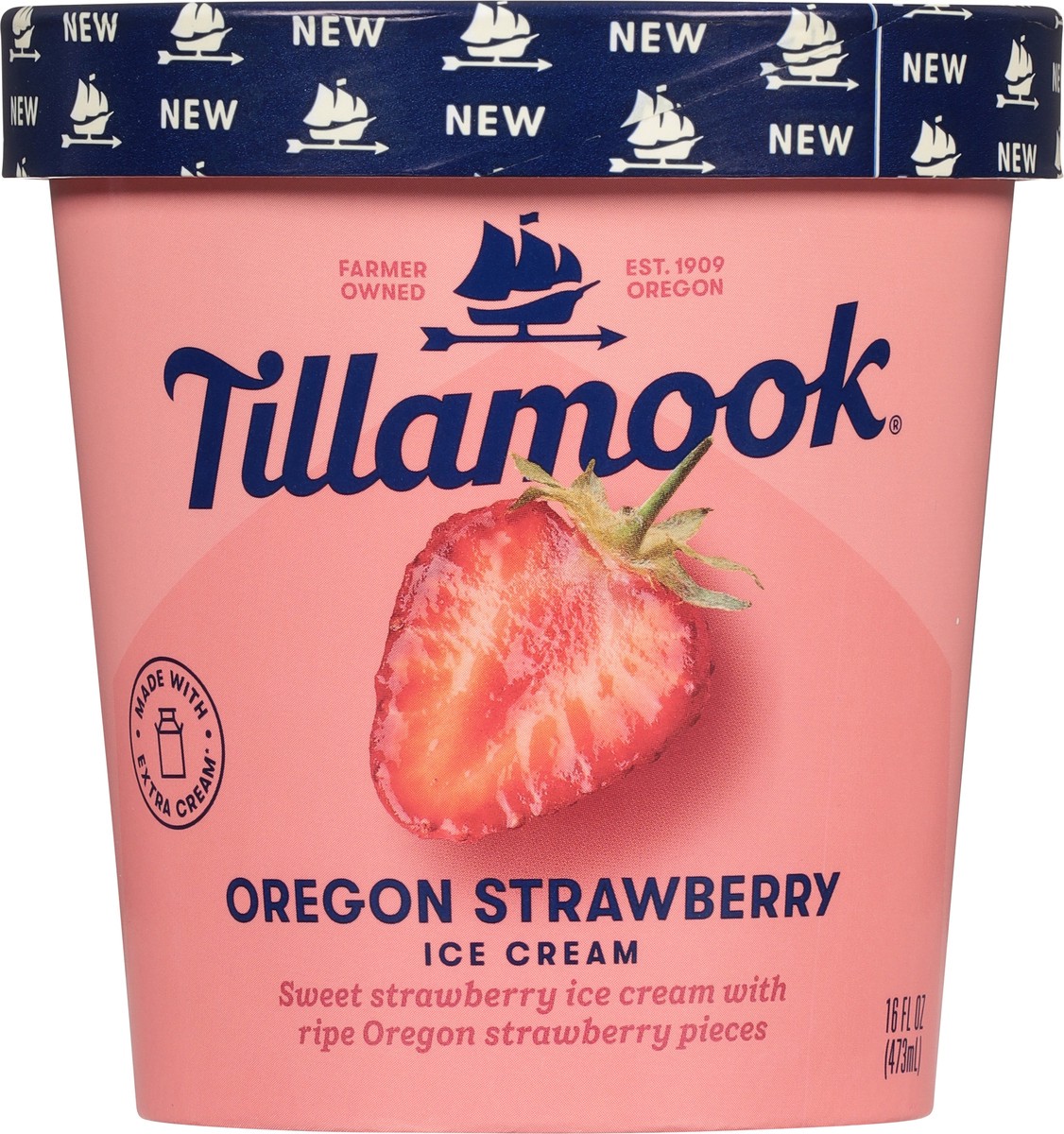 slide 10 of 13, Tillamook Oregon Strawberry Ice Cream 16 fl oz, 