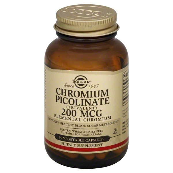 slide 1 of 1, Solgar Chromium Picolinate 200 mcg Vegetable Capsules, 90 ct