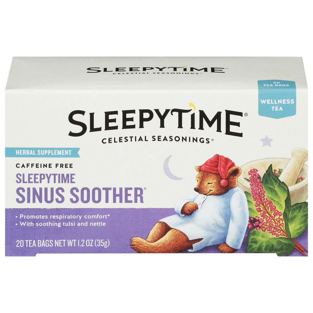 slide 1 of 1, Celestial Seasonings Sleepytime Sinus Soother Caffeine Free Herbal Tea, 