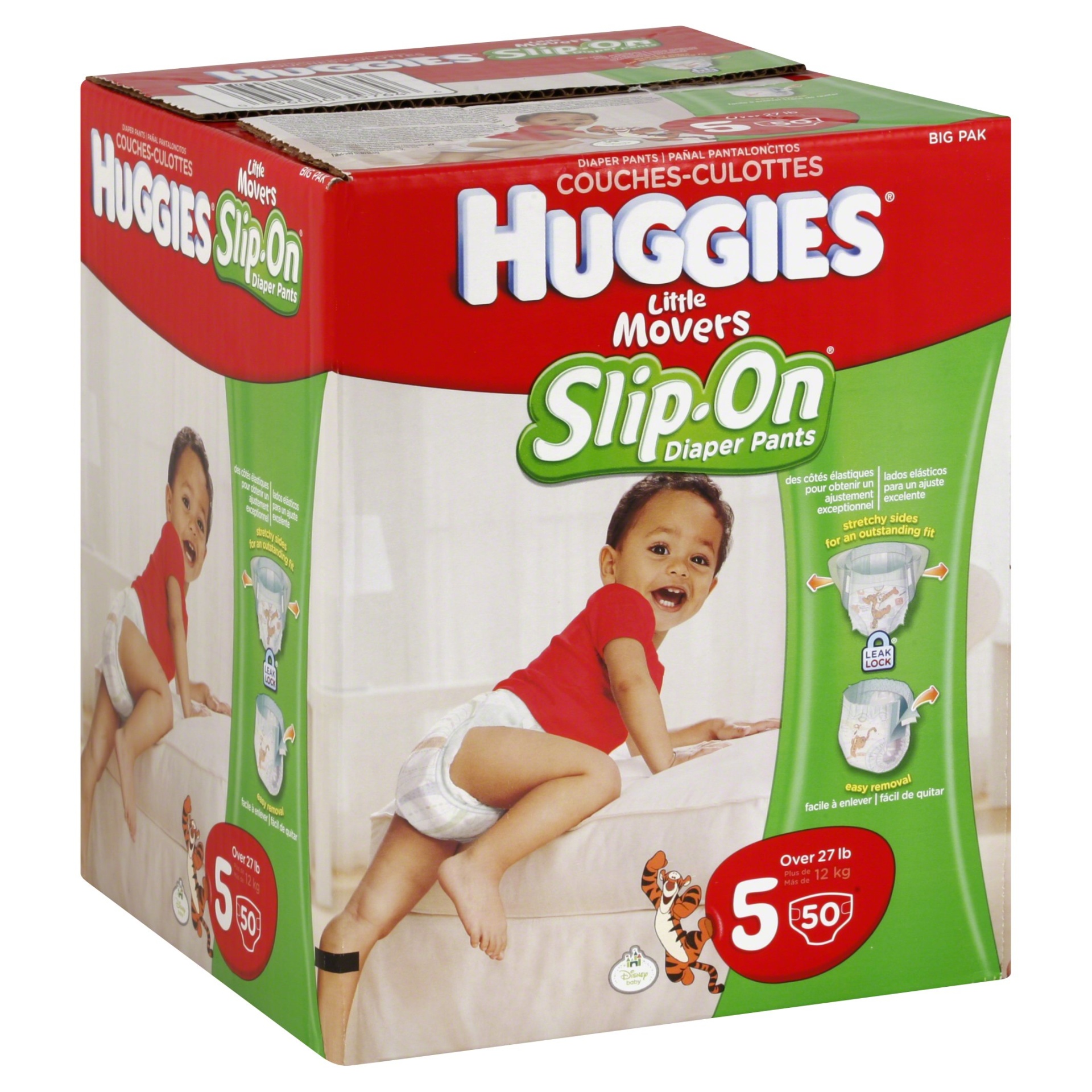 slide 1 of 2, Huggies Little Movers Slip On Diapers Size 5, 50 ct