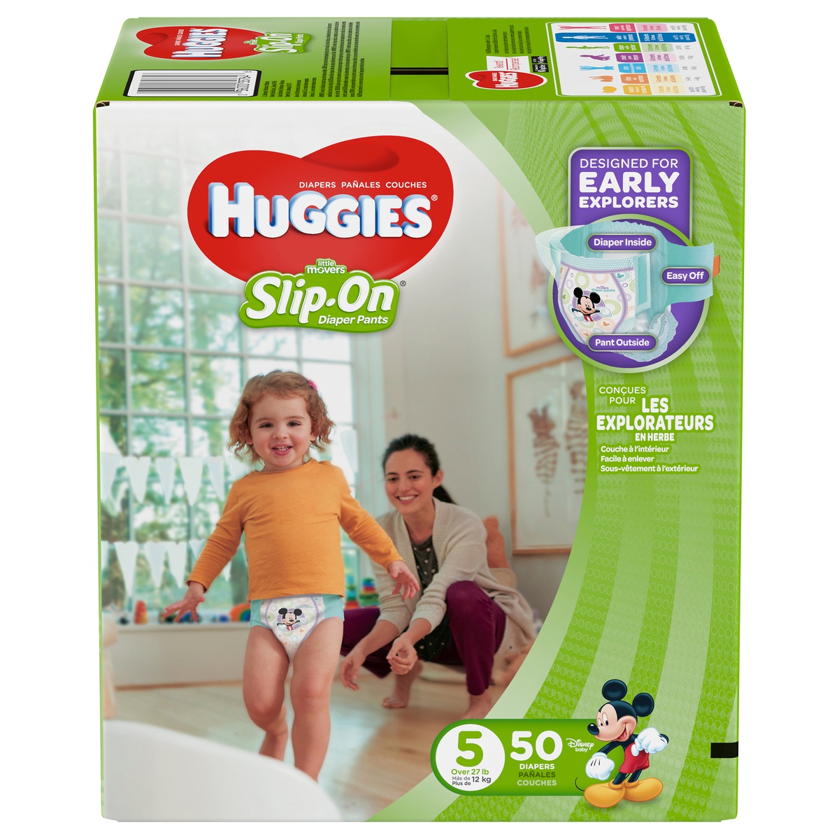 slide 1 of 1, Huggies Little Movers Slip-On Disney Winnie The Pooh Big Pack Diapers Size 5 (Over, 50 ct