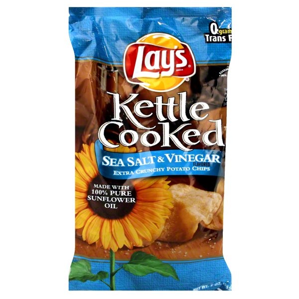 slide 1 of 1, Lay's Extra Crunchy Potato Chips, Sea Salt & Vinegar, 9 oz