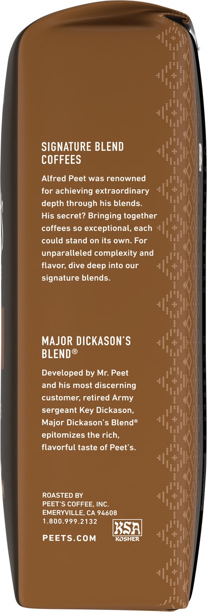 slide 3 of 11, Peet's Coffee, Major Dickason's Dark Roast Whole Bean Coffee - 18oz Bag, 18 oz