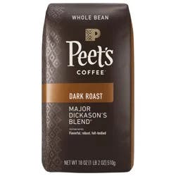 Peet's Coffee, Major Dickason's Dark Roast Whole Bean Coffee - 18oz Bag