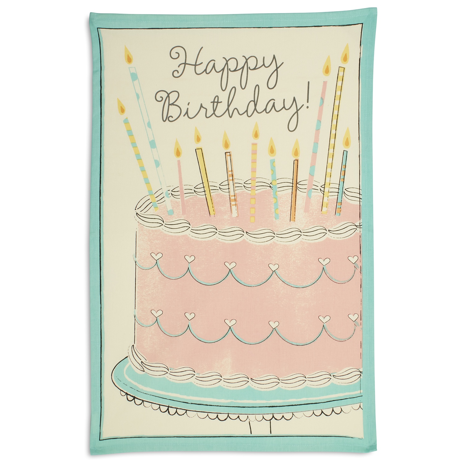 slide 1 of 1, Sur La Table Happy Birthday Kitchen Towel, 28 in x 18 in