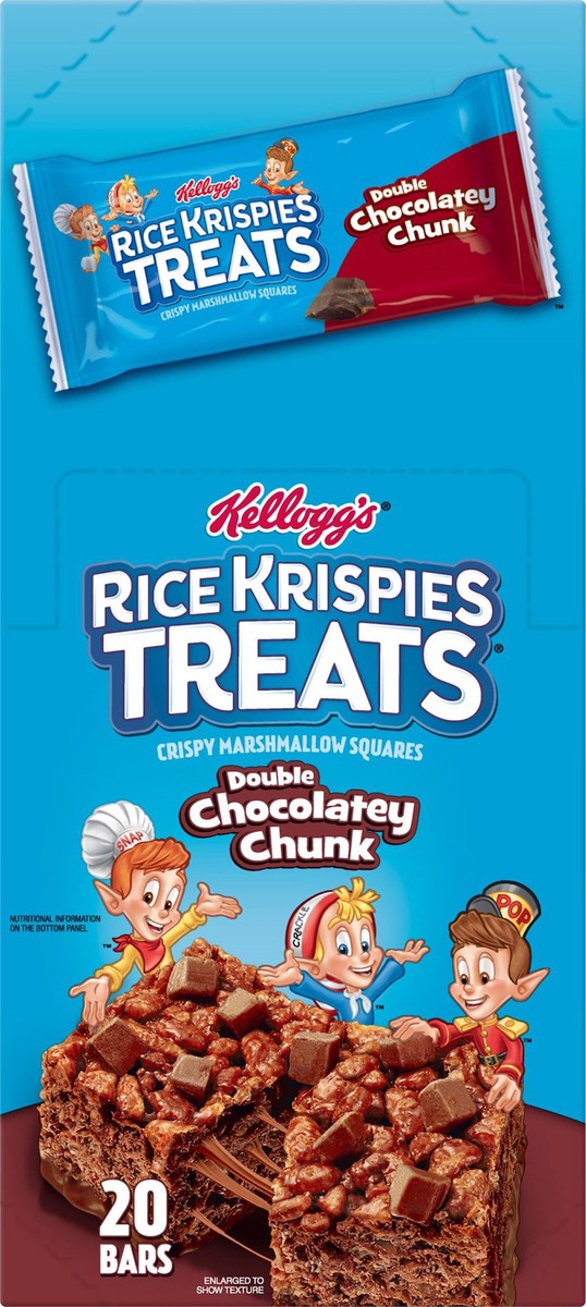 slide 3 of 7, Rice Krispies Treats Kellogg's Rice Krispies Treats Marshmallow Snack Bars, Double Chocolatey Chunk, 26 oz, 20 Count, 26 oz