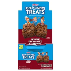 Rice Krispies Treats Marshmallow Snack Bars, Kids Snacks, School Lunch, Double Chocolatey Chunk, 26oz Box, 20 Bars