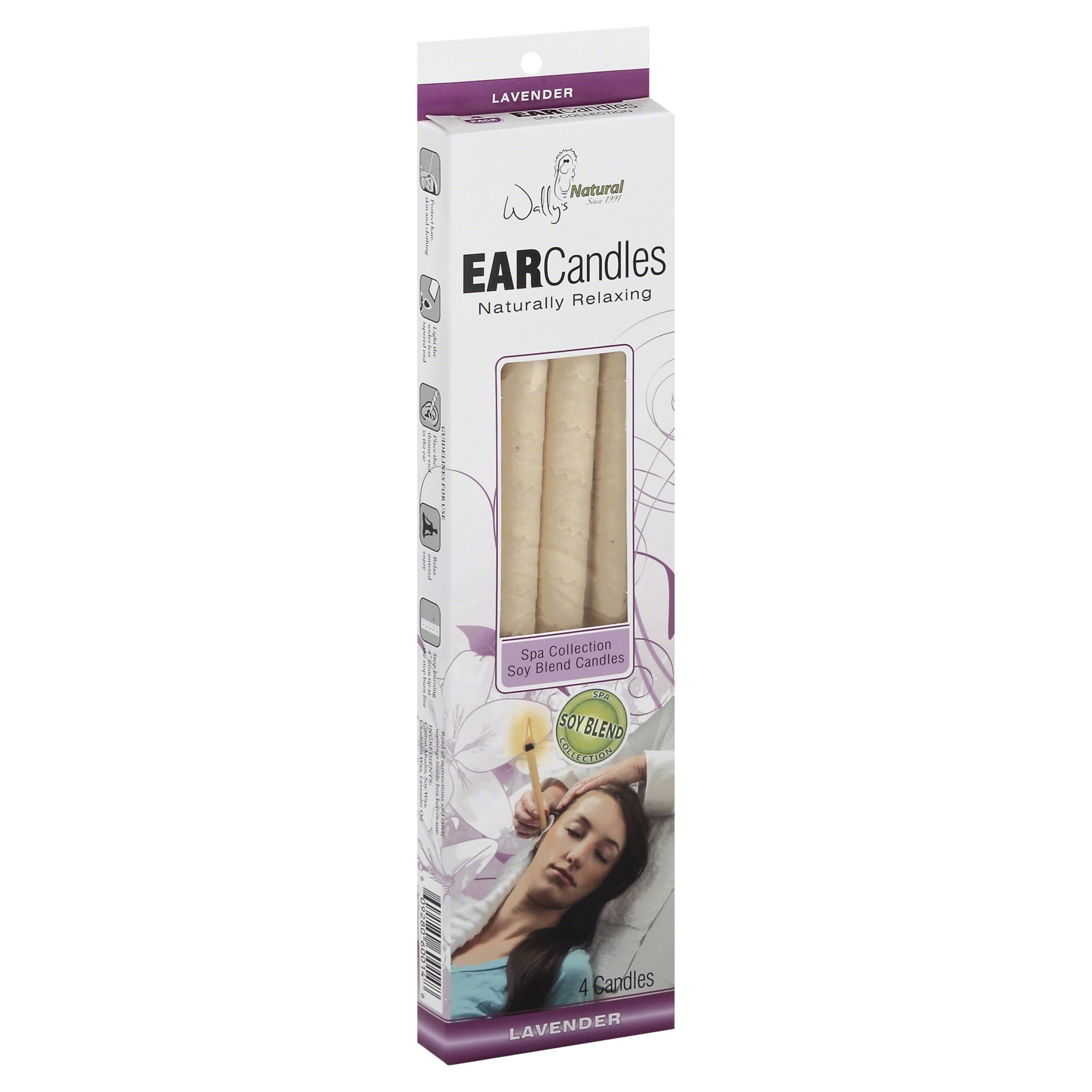 slide 1 of 1, Wally's Natural Ear Candles Lavender, 4 ct