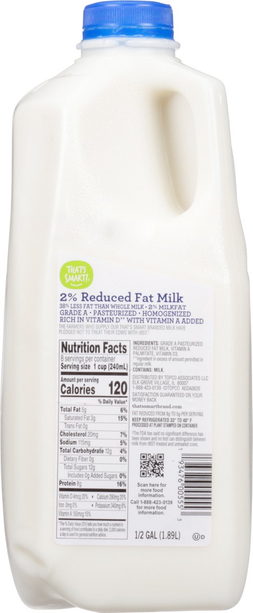 slide 6 of 9, That's Smart! 2% Reduced Fat Milk, 1/2 gal