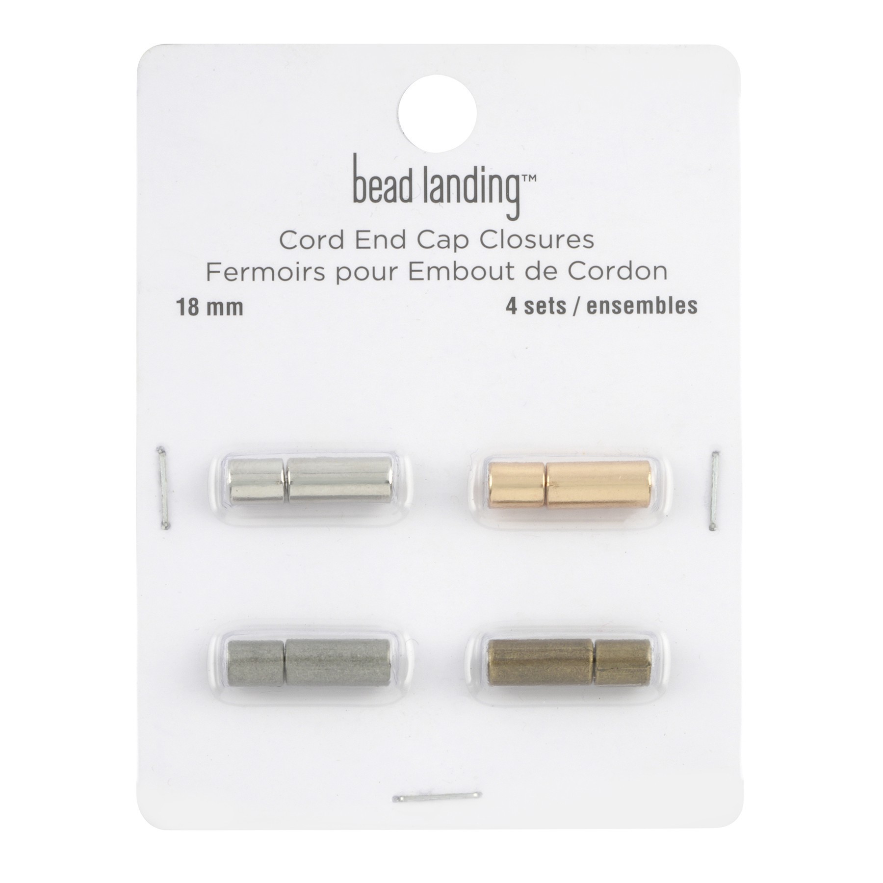 slide 2 of 3, 18mm Cord End Cap Closures, 4ct. By Bead Landing, 18mm
