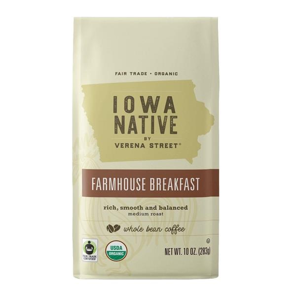 slide 1 of 1, Verena Street Iowa Native Farmhouse Breakfast Whole Bean Coffee - 10 oz, 10 oz