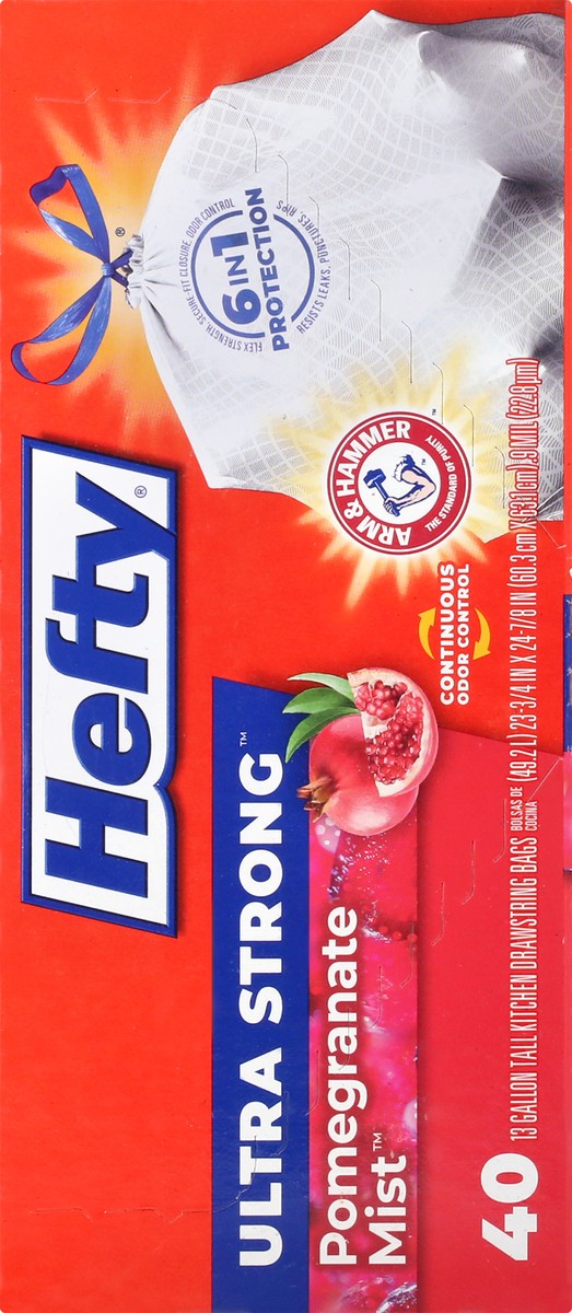 slide 4 of 12, Hefty Ultra Strong 13 Gallon Drawstring Pomegranate Mist Tall Kitchen Bags 40 ea, 40 ct