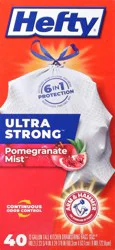 Hefty Ultra Strong 13 Gallon Drawstring Pomegranate Mist Tall Kitchen Bags 40 ea