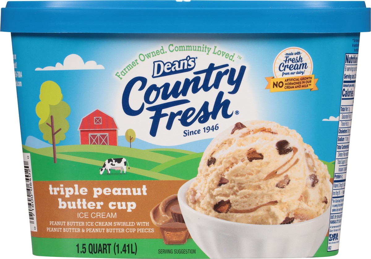 slide 3 of 12, Country Fresh Triple Peanut Butter Cup Ice Cream, 1.5 qt
