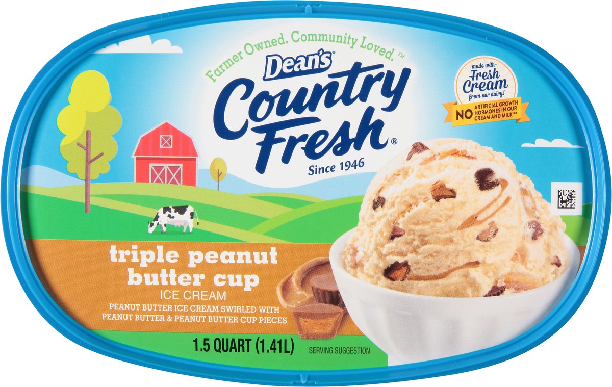 slide 4 of 12, Country Fresh Triple Peanut Butter Cup Ice Cream, 1.5 qt