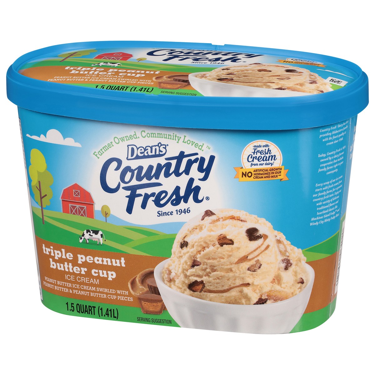 slide 2 of 12, Country Fresh Triple Peanut Butter Cup Ice Cream, 1.5 qt