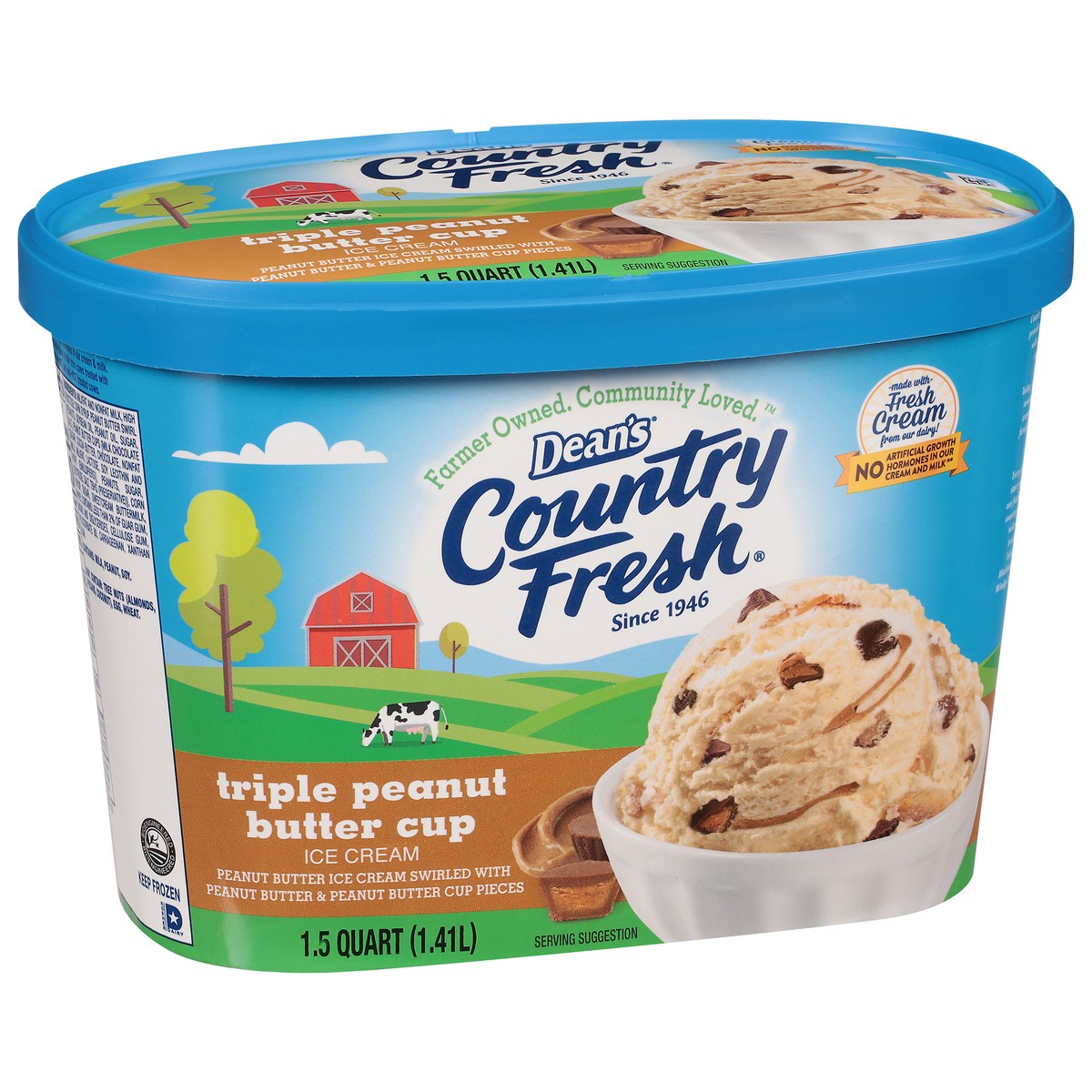 slide 6 of 12, Country Fresh Triple Peanut Butter Cup Ice Cream, 1.5 qt