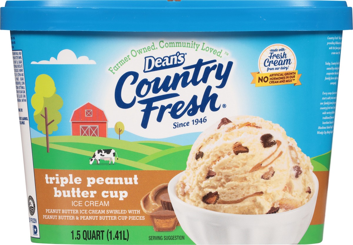 slide 8 of 12, Country Fresh Triple Peanut Butter Cup Ice Cream, 1.5 qt