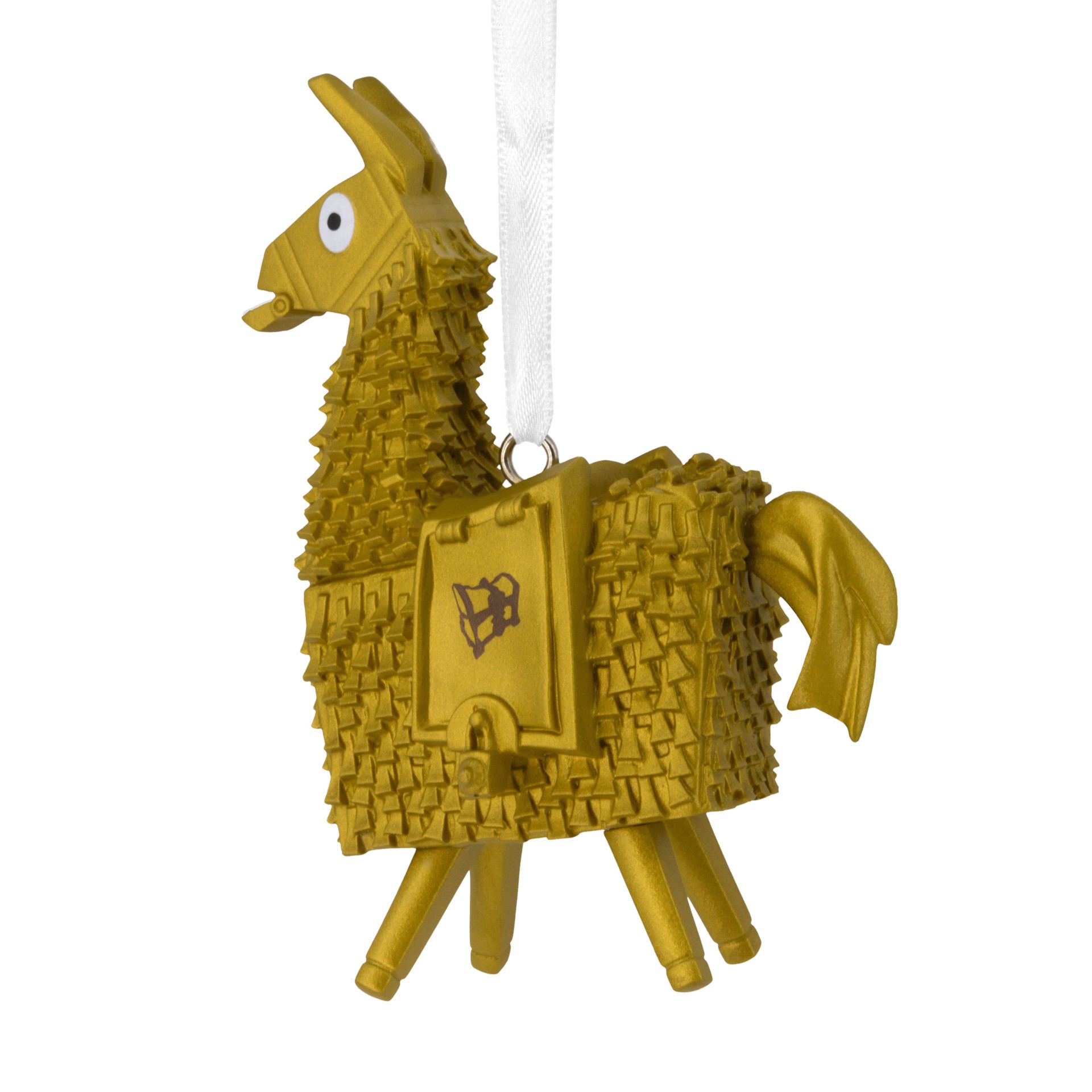slide 3 of 5, Hallmark 3.25" Fortnite Golden Loot Llama Ornament, 2.5 in x 3.25 in x 1.25 in