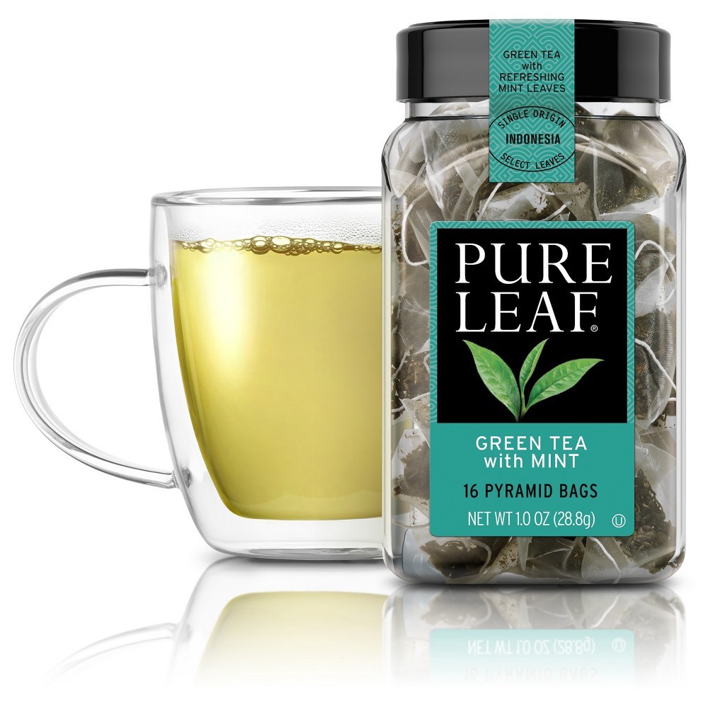 slide 3 of 6, Pure Leaf Green Tea With Mint - 16 ct, 16 ct