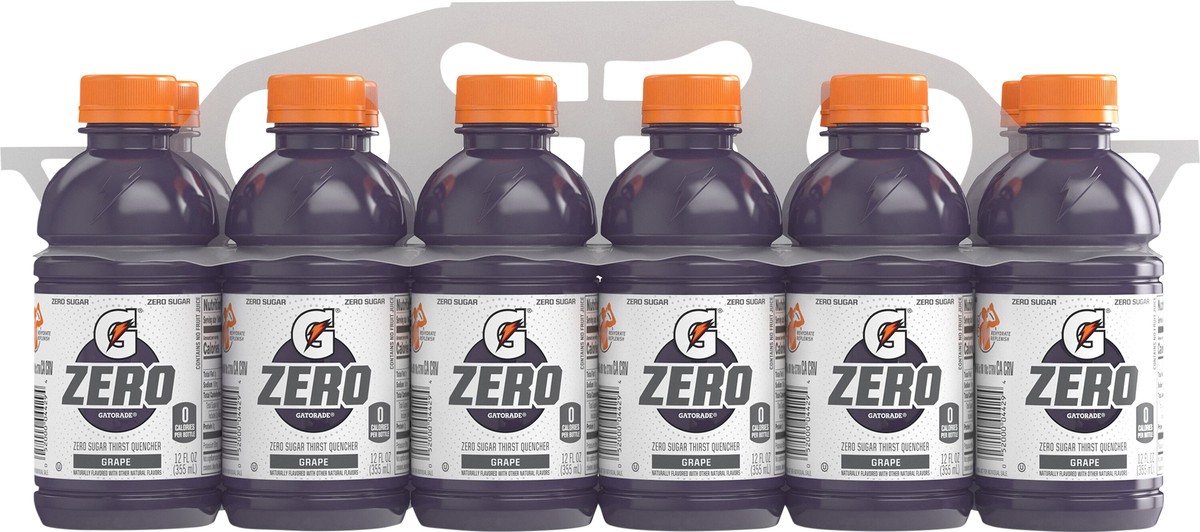 slide 4 of 9, Gatorade Zero Zero Sugar Thirst Quencher Grape - 12 ct, 12 ct