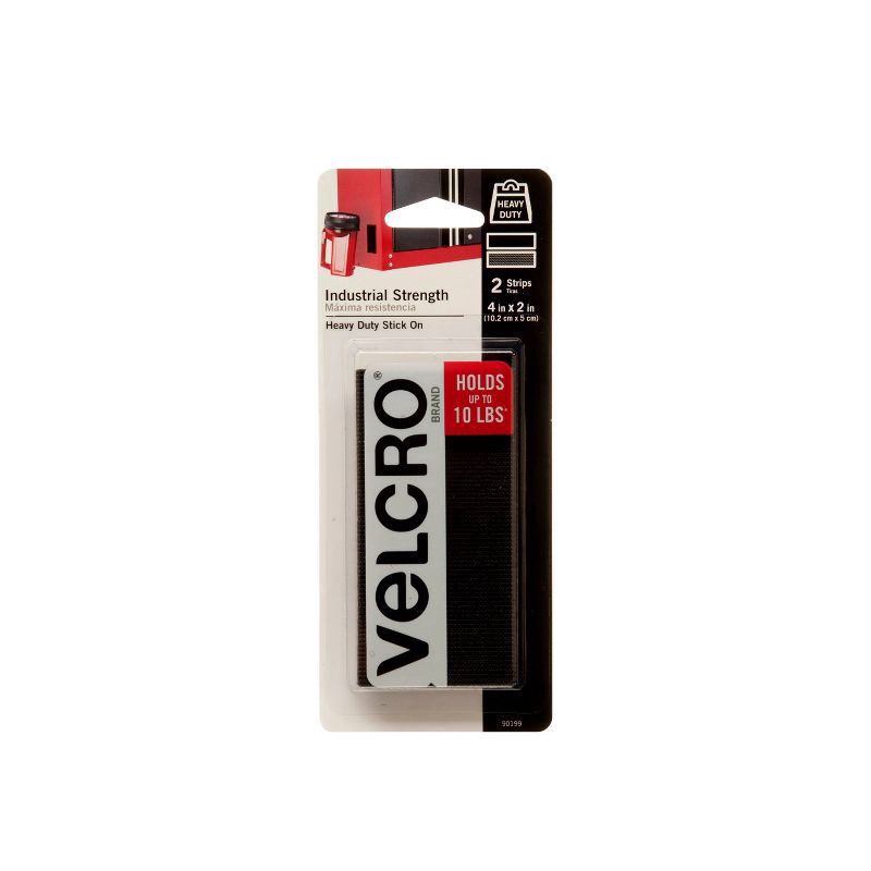 slide 1 of 5, VELCRO Brand Heavy Duty Adhesive, Industrial Strength, Black Strips, 6 ct
