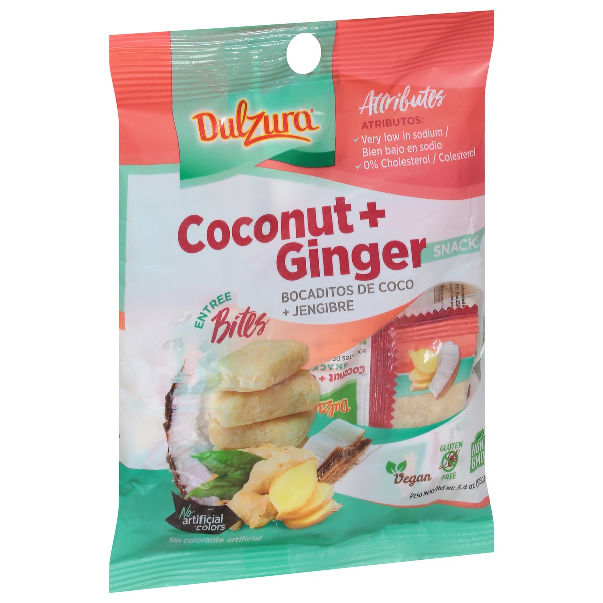slide 7 of 9, Dulzura Bites Coconut + Ginger Snacks 3.4 oz, 3.4 oz