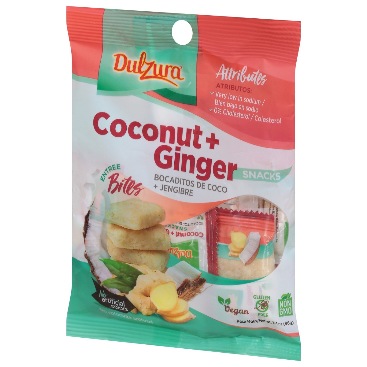 slide 6 of 9, Dulzura Bites Coconut + Ginger Snacks 3.4 oz, 3.4 oz