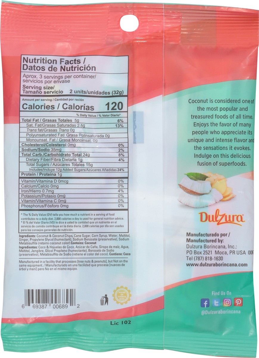 slide 9 of 9, Dulzura Bites Coconut + Ginger Snacks 3.4 oz, 3.4 oz