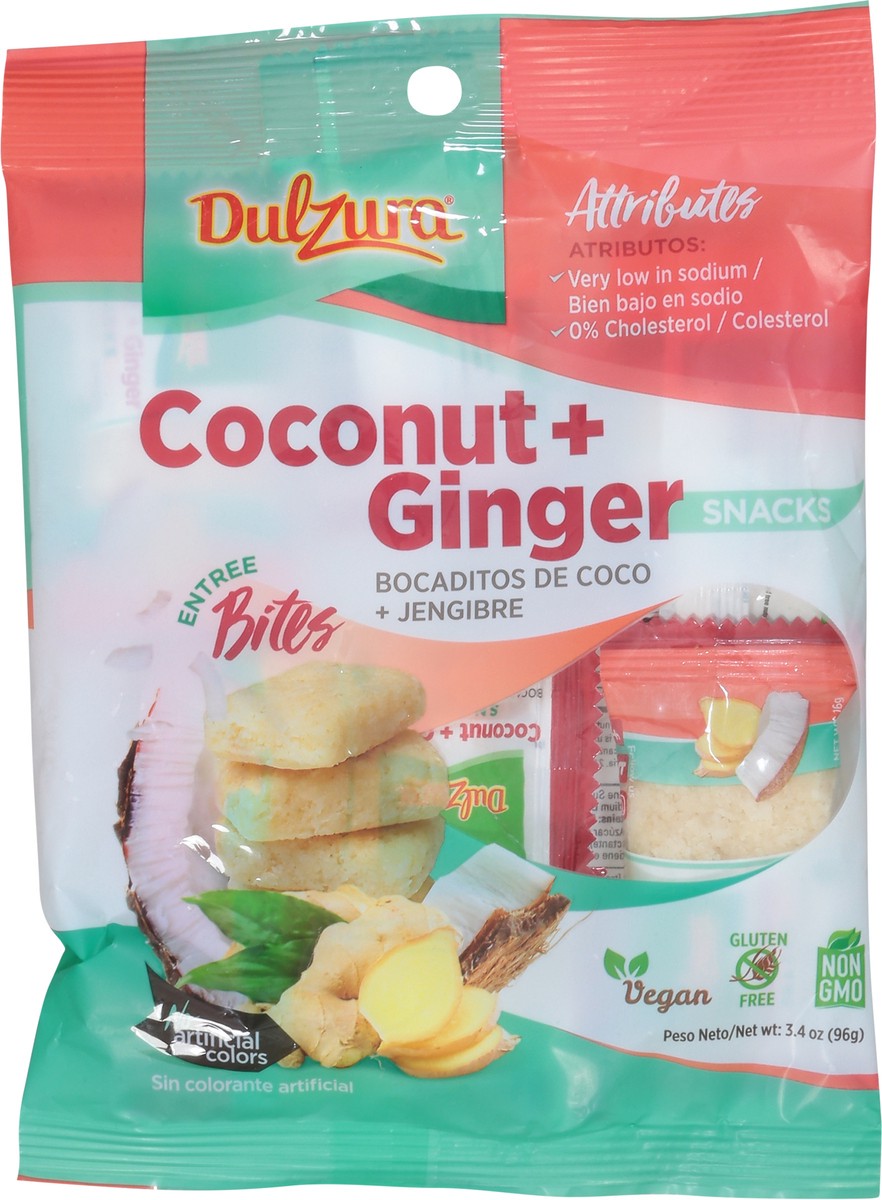 slide 5 of 9, Dulzura Bites Coconut + Ginger Snacks 3.4 oz, 3.4 oz