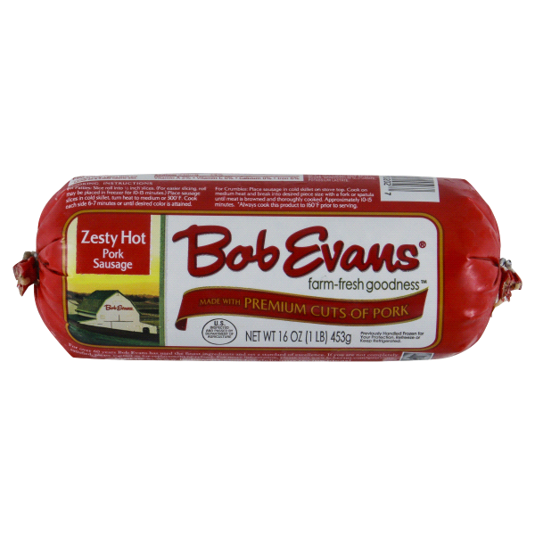 slide 1 of 1, Bob Evans Pork Sausage Roll, Zesty Hot, 16 oz